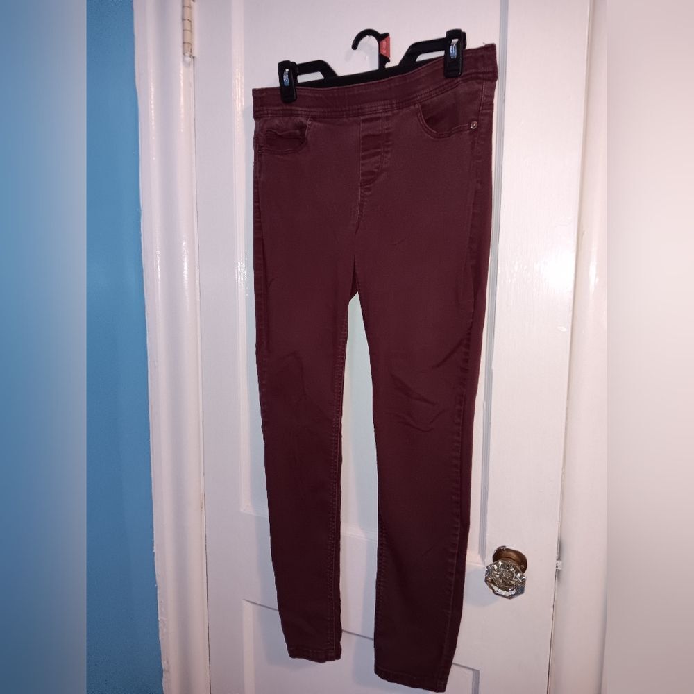 reCreation Flexi-Fit Burgundy Denim Jeans Women’s Size 6 Stretch Maroon Wine